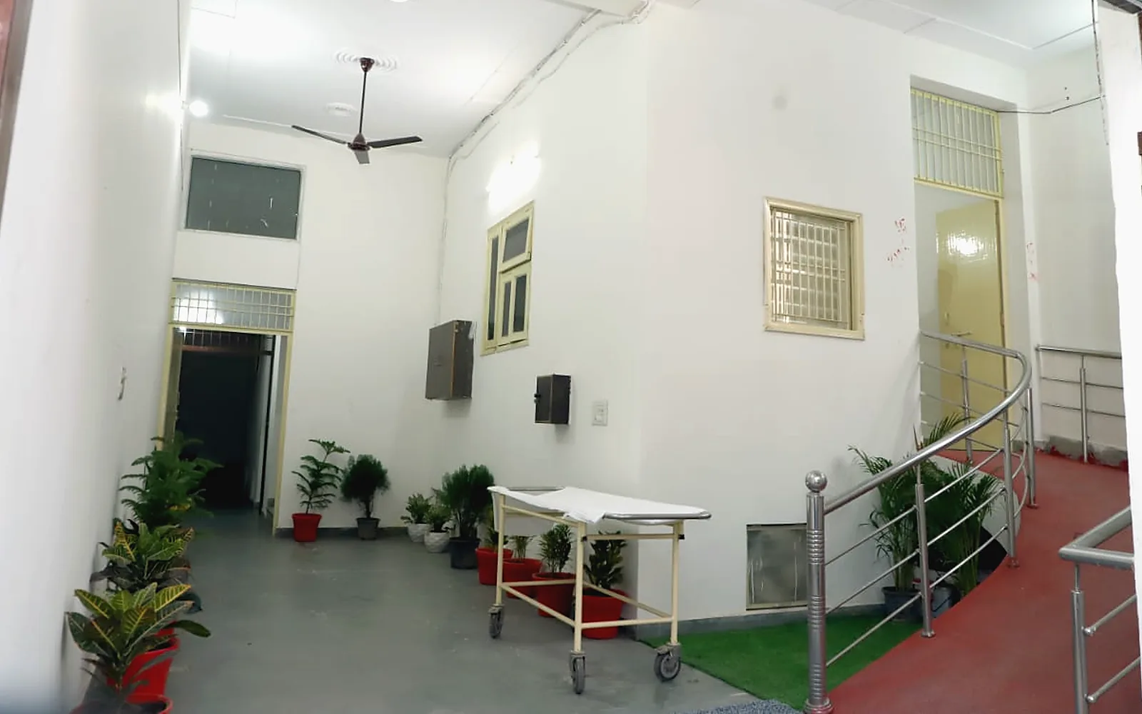 Clean inner courtyard and access area at Sambhav Rehab